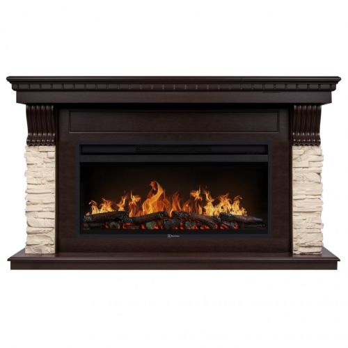Каминокомплект Electrolux EFP/P-4220LS + портал Firelight Michigan 42/40/36 камень молочный/шпон темный дуб