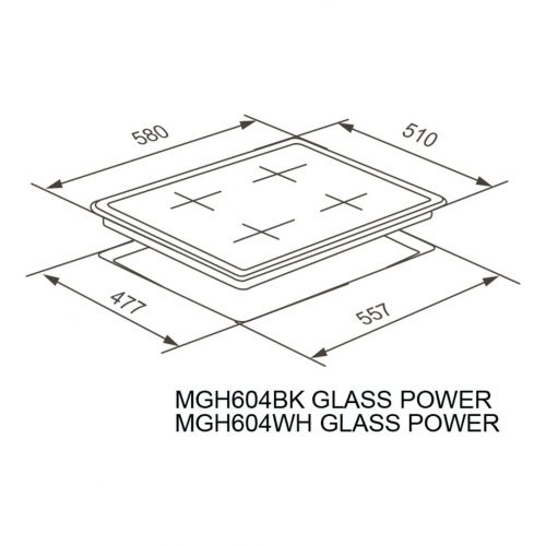 Варочная панель газовая MEFERI MGH604WH GLASS POWER