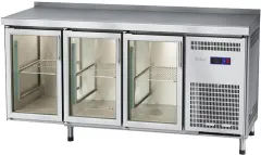Стол морозильный Abat СХН-60-02, с бортом, 3 двери-стекло