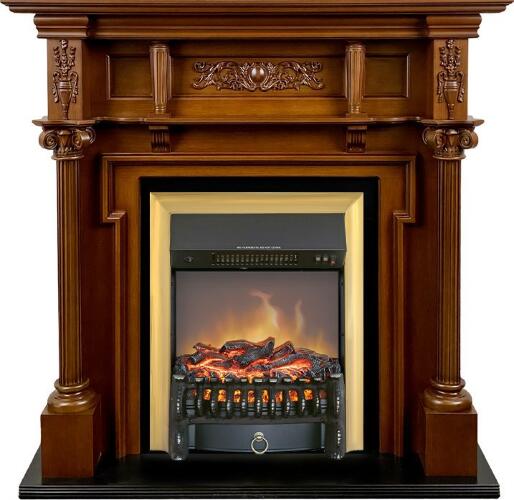 Каминокомплект Royal Flame Oxford с очагом Fobos FX M Brass орех