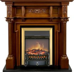 Каминокомплект Royal Flame Oxford с очагом Fobos FX M Brass орех