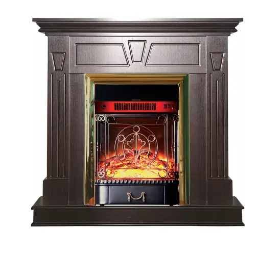 Каминокомплект Interflame Берта с очагом Majestic FX M Brass темный дуб