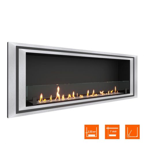 Биокамин встраиваемый SteelHeat LONG-D 1500 XL (Стекло)