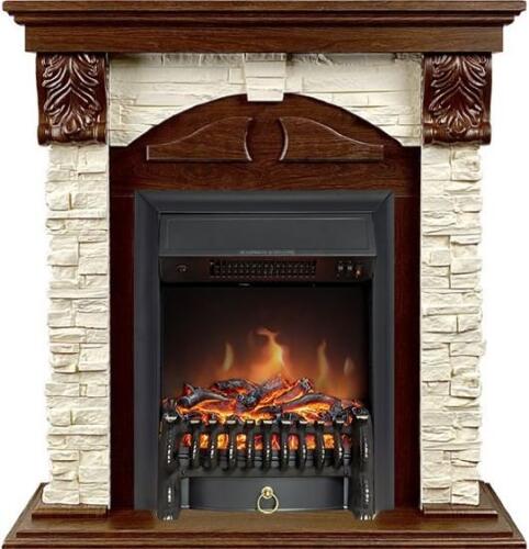 Каминокомплект Royal Flame Dublin (Разборный) с очагом Fobos FX Black орех каньон/сланец