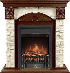 Каминокомплект Royal Flame Dublin (Разборный) с очагом Fobos FX Black орех каньон/сланец