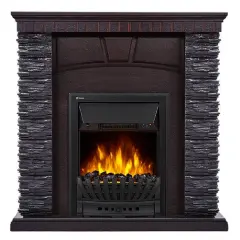 Каминокомплект Firelight Porto Classic с очагом Electrolux EFP/P-1020LS камень черный/шпон венге