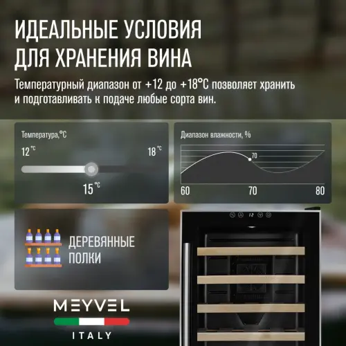 Винный шкаф Meyvel MV28-BF1 (удобный)