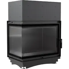 Топка с водяным контуром Amelia/PW/BL/24/BS/W/DECO, Г-образное стекло слева, змеевик