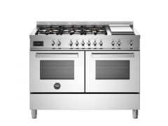 Варочный центр Bertazzoni, 6 газовых конфорок, два многофункциональных электрических шкафа, 120 см, нержавеющая сталь