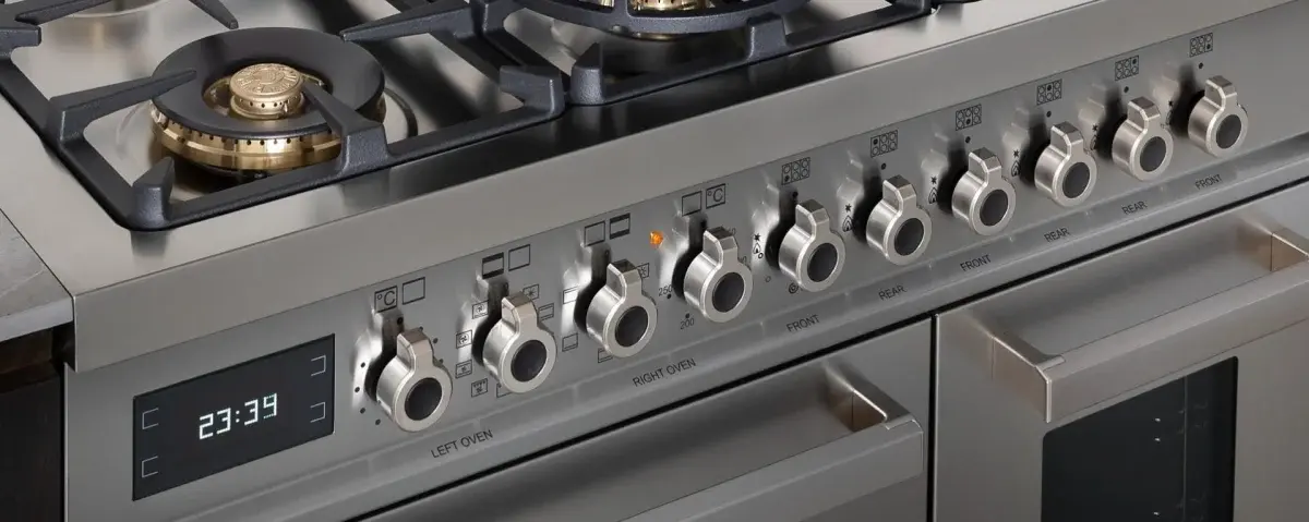 Варочный центр Bertazzoni, 6 газовых конфорок, два многофункциональных электрических шкафа, 120 см, нержавеющая сталь