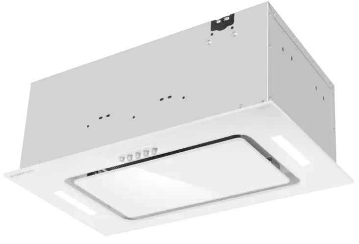 Вытяжка кухонная MEFERI INBOX52WH GLASS ULTRA, 52 см, встраиваемая, белая, стекло, производительность 900 м3/ч, 3 скорости, низкий уровень шума, режимы отвод и рециркуляция, гарантия 3 года