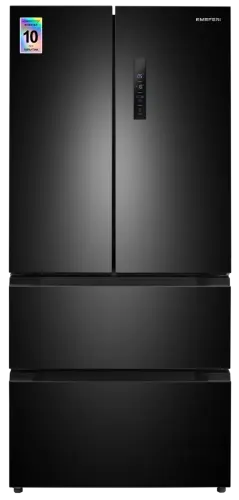 Холодильник отдельностоящий, с инвертором MEFERI MFR83BLACK IX TOTAL NO FROST FRENCH DOOR COMFORT, двухкамерный, с зоной свежести, с льдогенератором