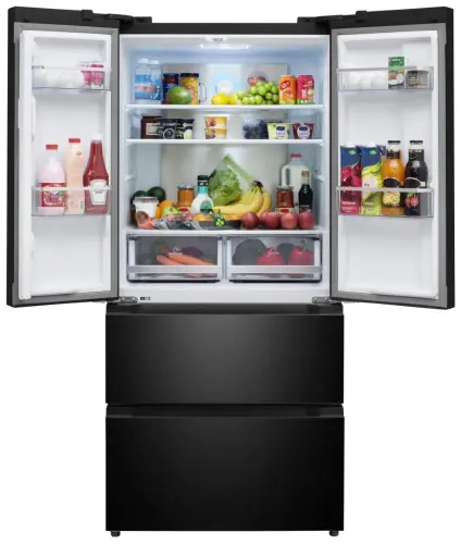 Холодильник отдельностоящий, с инвертором MEFERI MFR83BLACK IX TOTAL NO FROST FRENCH DOOR COMFORT, двухкамерный, с зоной свежести, с льдогенератором
