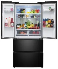 Холодильник отдельностоящий, с инвертором MEFERI MFR83BLACK IX TOTAL NO FROST FRENCH DOOR COMFORT, двухкамерный, с зоной свежести, с льдогенератором