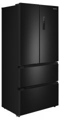 Холодильник отдельностоящий, с инвертором MEFERI MFR83BLACK IX TOTAL NO FROST FRENCH DOOR COMFORT, двухкамерный, с зоной свежести, с льдогенератором