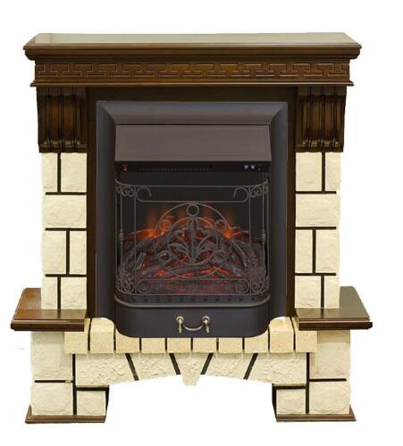 Каминокомплект RealFlame Stone new STD/EUG AO (DN) с очагом Majestic s Lux Black/Brass
