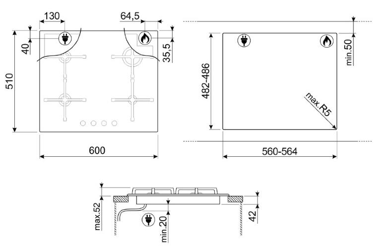 Варочная панель Smeg PV364N