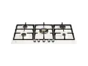 Встраиваемая газовая варочная панель Bertazzoni, с конфоркой dual wok по центру, 90 см, слоновая кость/хром