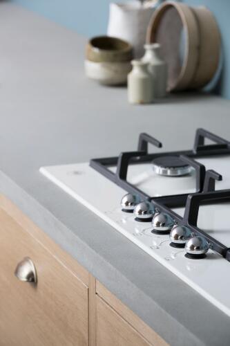 Встраиваемая газовая варочная панель Bertazzoni, с конфоркой dual wok по центру, 90 см, слоновая кость/хром