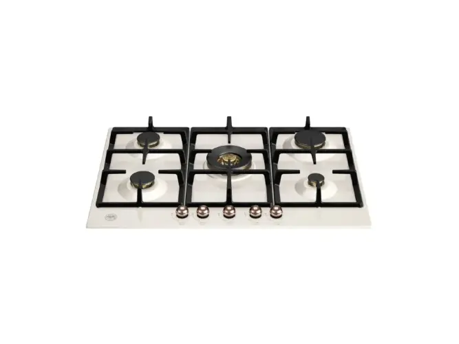 Встраиваемая газовая варочная панель Bertazzoni, 75 см, слоновая кость/медь