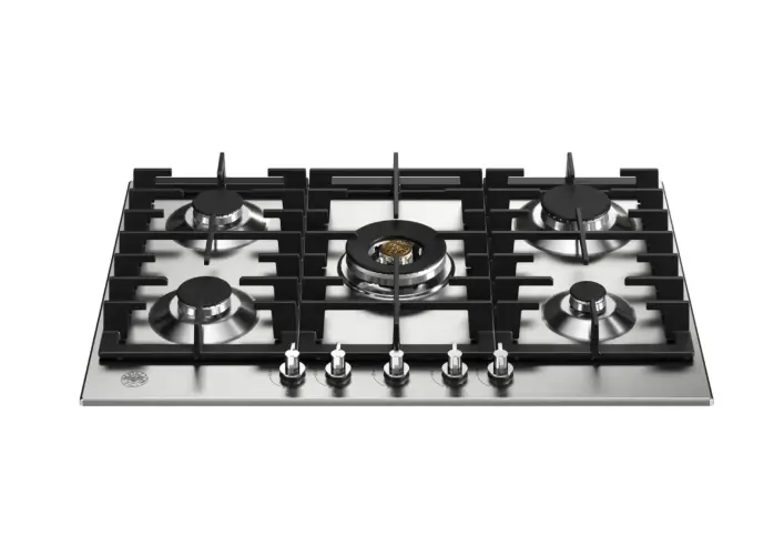 Встраиваемая газовая варочная панель Bertazzoni, конфорка wok по центру, 75 см, нержавеющая сталь