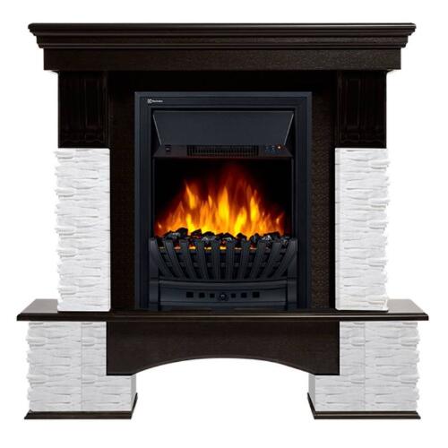 Каминокомплект Firelight Pietra Nuovo Classic с очагом Electrolux EFP/P-1020LS сланец белый/шпон темный дуб