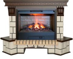 Каминокомплект RealFlame Stone new 26/HL AO (DN) с очагом 3D Helios