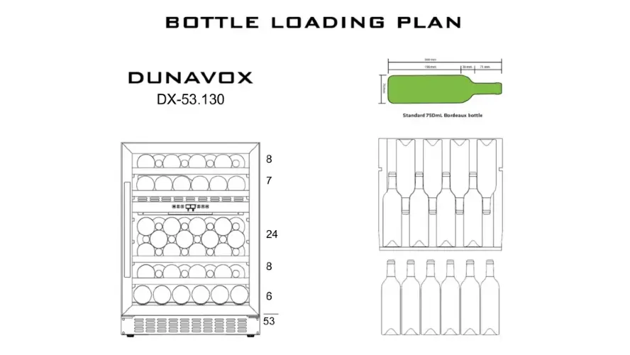 Винный шкаф Dunavox DX-53.130DWK/DP
