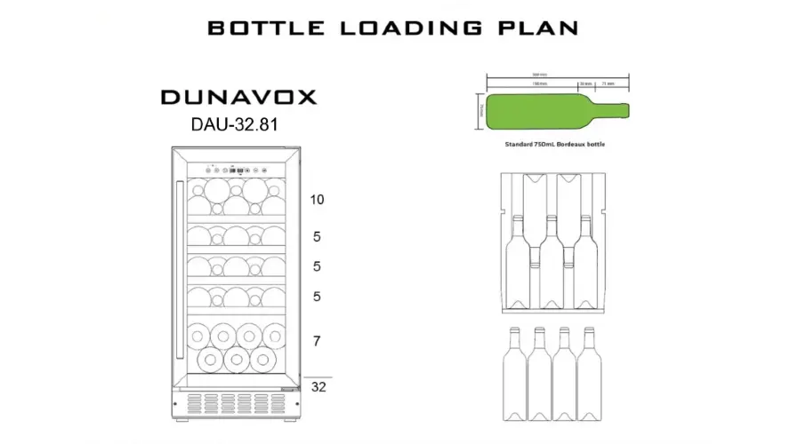Винный шкаф Dunavox DAU-32.81B