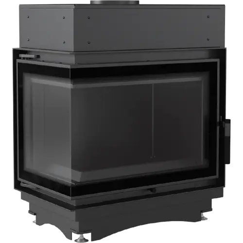 Топка с водяным контуром Maja/PW/BL/12/BS/W/DECO, Г - образное стекло слева, змеевик