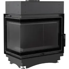 Топка с водяным контуром Maja/PW/BL/12/BS/W/DECO, Г - образное стекло слева, змеевик