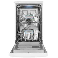 Посудомоечная машина узкая отдельностоящая MEFERI MDW4562WH FS LIGHT, 45 см, 9 комплектов посуды, 6 программ, 2 корзины, половинная загрузка, отсрочка, таймер, защита от протечек, внутренняя подсветка