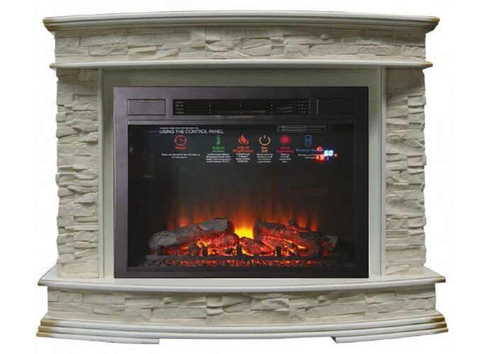 Каминокомплект Interflame Памир сланец бежевый с очагом Sirius 30 LED FX Black