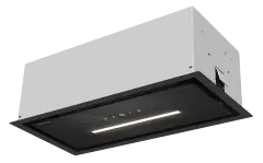 Вытяжка кухонная MEFERI SMARTBOX60BK GLASS COMFORT, 60 см, встраиваемая, стекло, черная, производительность 950 м3/ч, 3 скорости, низкий уровень шума, режимы отвод и рециркуляция, гарантия 3 года