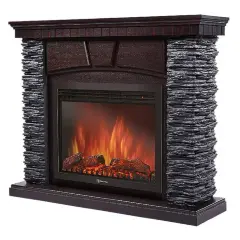 Каминокомплект Firelight Porto 30 с очагом Electrolux EFP/P-3020LS камень черный/шпон венге