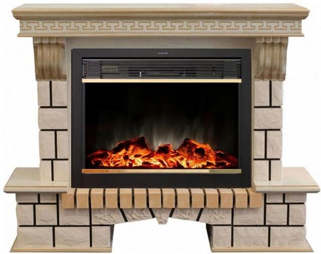 Каминокомплект RealFlame Stone new 26 WTG с очагом MoonBlaze LUX Black/Brass
