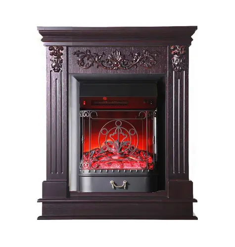 Каминокомплект Interflame Берта Люкс с очагом Majestic FX M Black темный дуб
