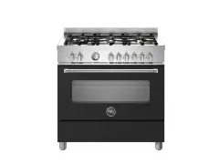 Варочный центр Bertazzoni, 6 конфорок, электрический духовой шкаф, Master, 90 см, черный матовый
