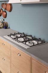 Встраиваемая газовая варочная панель Bertazzoni, с конфоркой dual wok по центру, 90 см, слоновая кость/хром