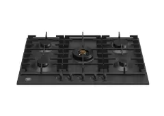 Встраиваемая газовая варочная панель Bertazzoni, конфорка wok по центру, 75 см, черный матовый