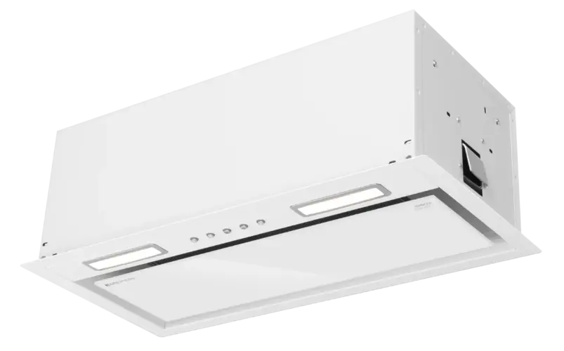 Вытяжка кухонная MEFERI INBOX60WH COMFORT PLUS, 60 см, встраиваемая, белая, производительность 1200 м3/ч, 3 скорости, низкий уровень шума, режимы отвод и рециркуляция, гарантия 3 года
