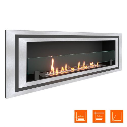 Биокамин встраиваемый SteelHeat LONG-D 1200 Small (Стекло)