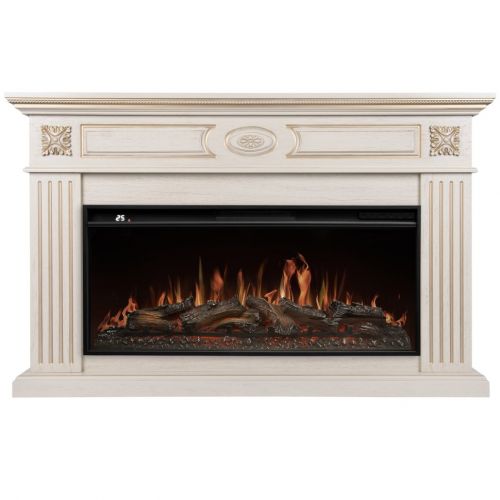 Каминокомплект Royal Thermo Aurora RTFP/P-AR40LS + портал Firelight Siena 42/40/36 слоновая кость с патиной