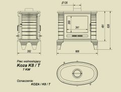 Чугунная печь Kratki Koza/K8/T