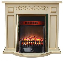 Каминокомплект Interflame Аспен бежевый патина с очагом Fobos FX M Brass