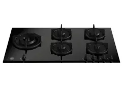 Встраиваемая газовая варочная панель Bertazzoni на стекле, конфорка wok в сбоку, 90 см