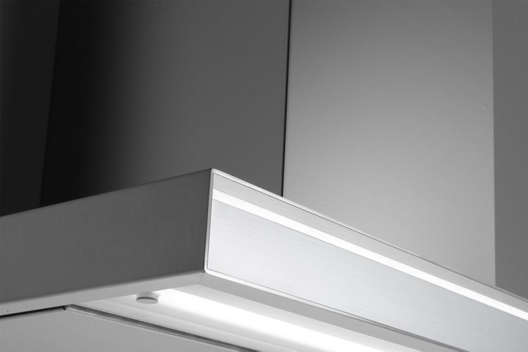 Настенная вытяжка FALMEC LUMINA NRS GLASS STEEL 90 см из нержавеющей стали со стеклом