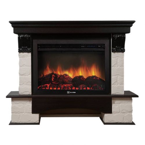 Каминокомплект Firelight Forte 30S с очагом Electrolux EFP/P-3020LS камень белый/шпон темный дуб