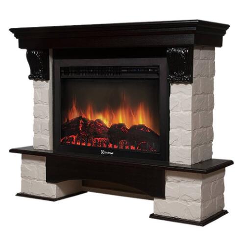 Каминокомплект Firelight Forte 30S с очагом Electrolux EFP/P-3020LS камень белый/шпон темный дуб