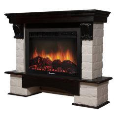 Каминокомплект Firelight Forte 30S с очагом Electrolux EFP/P-3020LS камень белый/шпон темный дуб